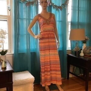 Summer dress beaded neckline